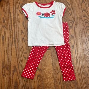 Gymboree Red and White Ladybug Matching Set